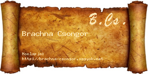 Brachna Csongor névjegykártya